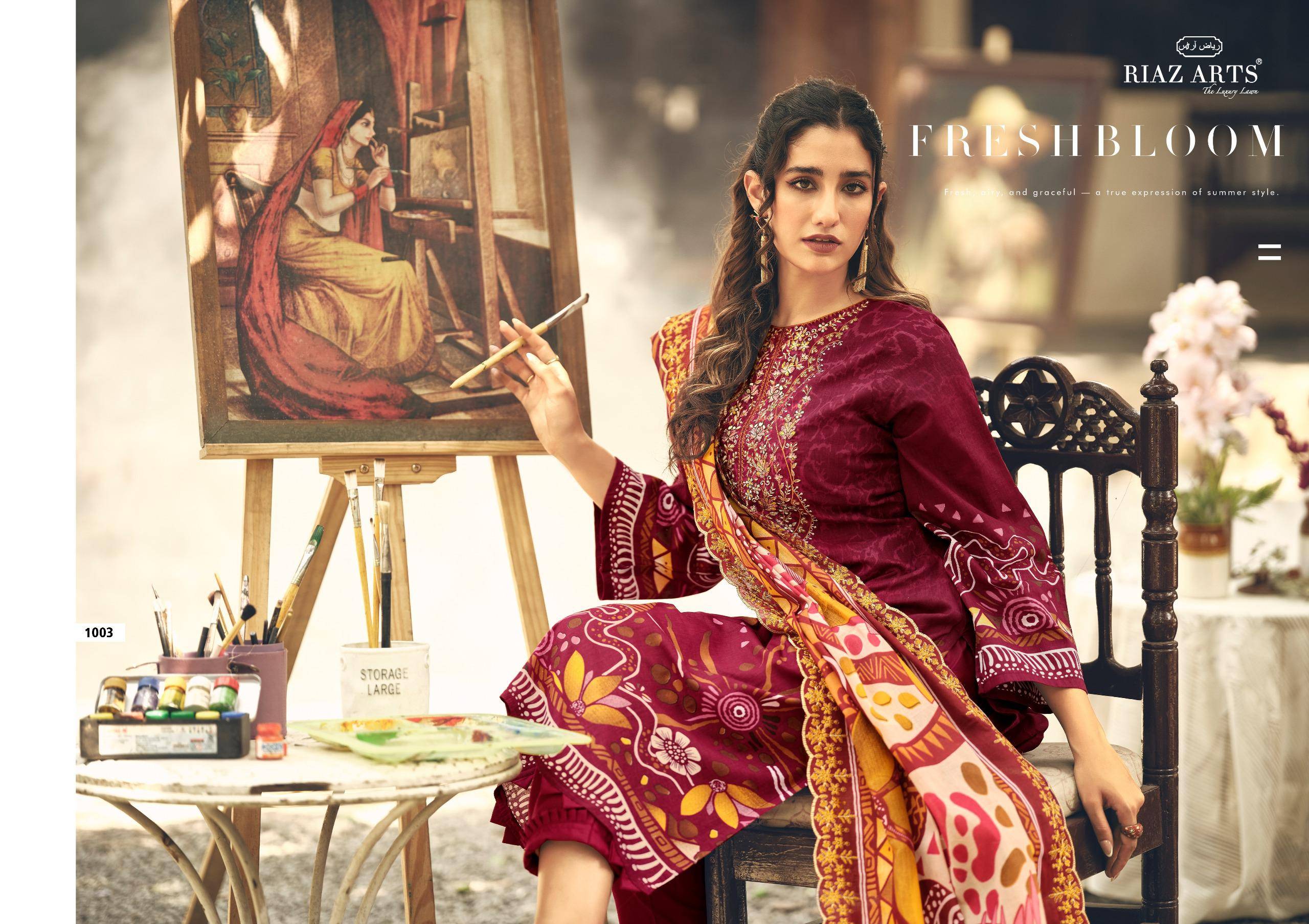 ABU SAEED by RIAZ ARTS PRINTS 13063 TO 13068 SERIES Pakistani Stylish Embroidered LAWN COTTON COLLECTION At Wholesale Price